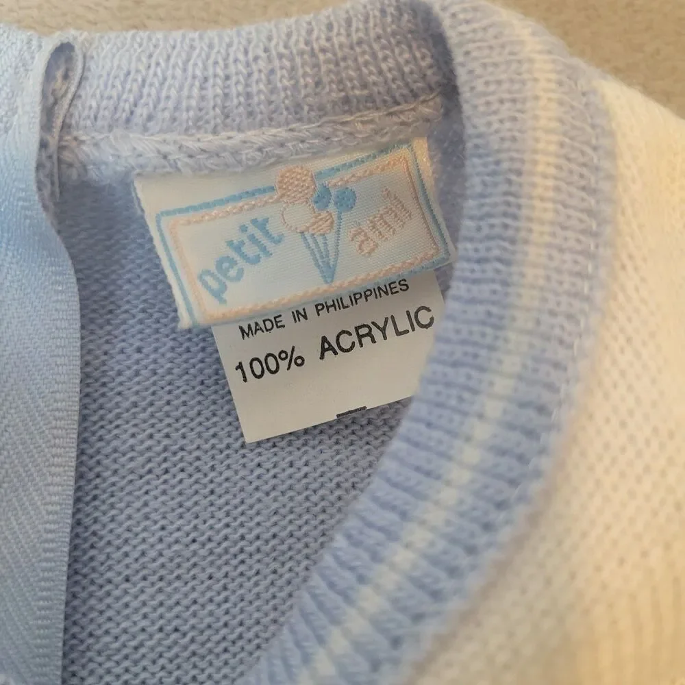 NWT Petit Ami Blue Bear Romper Baby Boys 6M 6 Months
